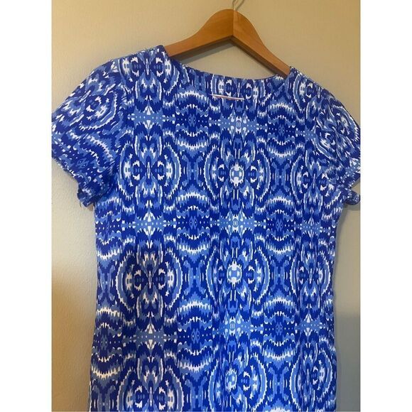 Jude Connally Size XS Tee Shirt Shift Dress Blue Geometric Kaleidoscope Print - Picture 4 of 9